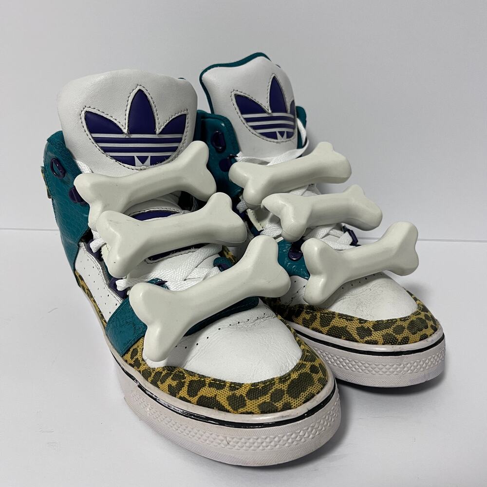 Adidas x Jeremy Scott JS Bones Flintstones Leopard Size 9.5 Sneakers G50690